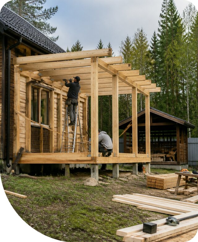 Строительство пристроек и построек на участке в Холмске